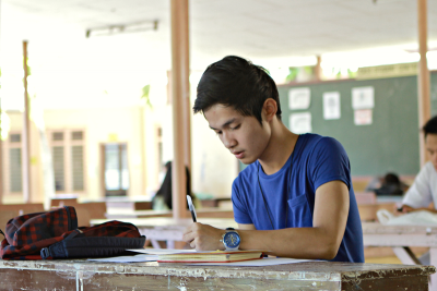 Student studying